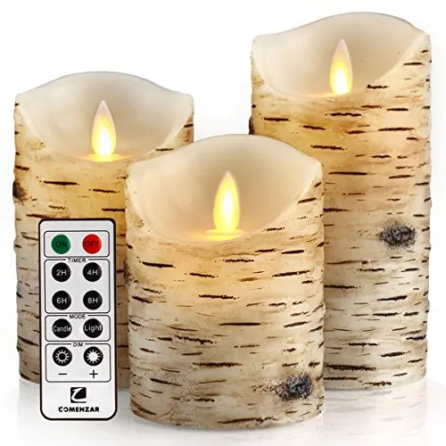 Flickering Candles, Candles Birch Set of 3