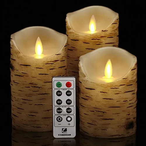 Flickering Candles, Candles Birch Set of 3