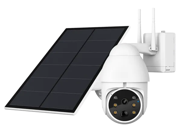 GERBER PTZ WiFi White Security Camera Solar