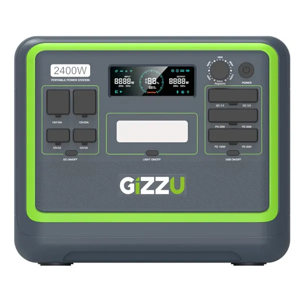 GIZZU Hero Pro 2048WH/2400W UPS Fast Charge LIFEPO4 Portable Power Station