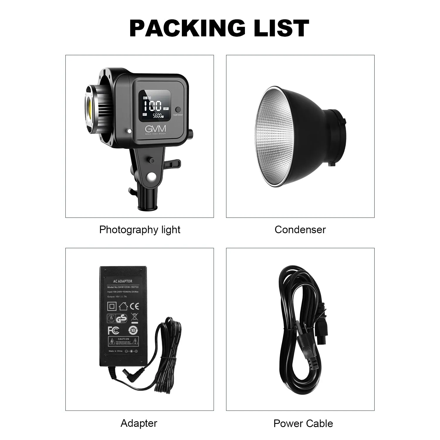 GVM SD80S 80w Spoltlight Daylight Can use Battery