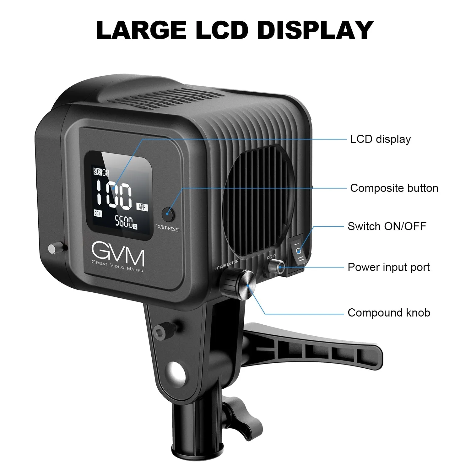 GVM SD80S 80w Spoltlight Daylight Can use Battery