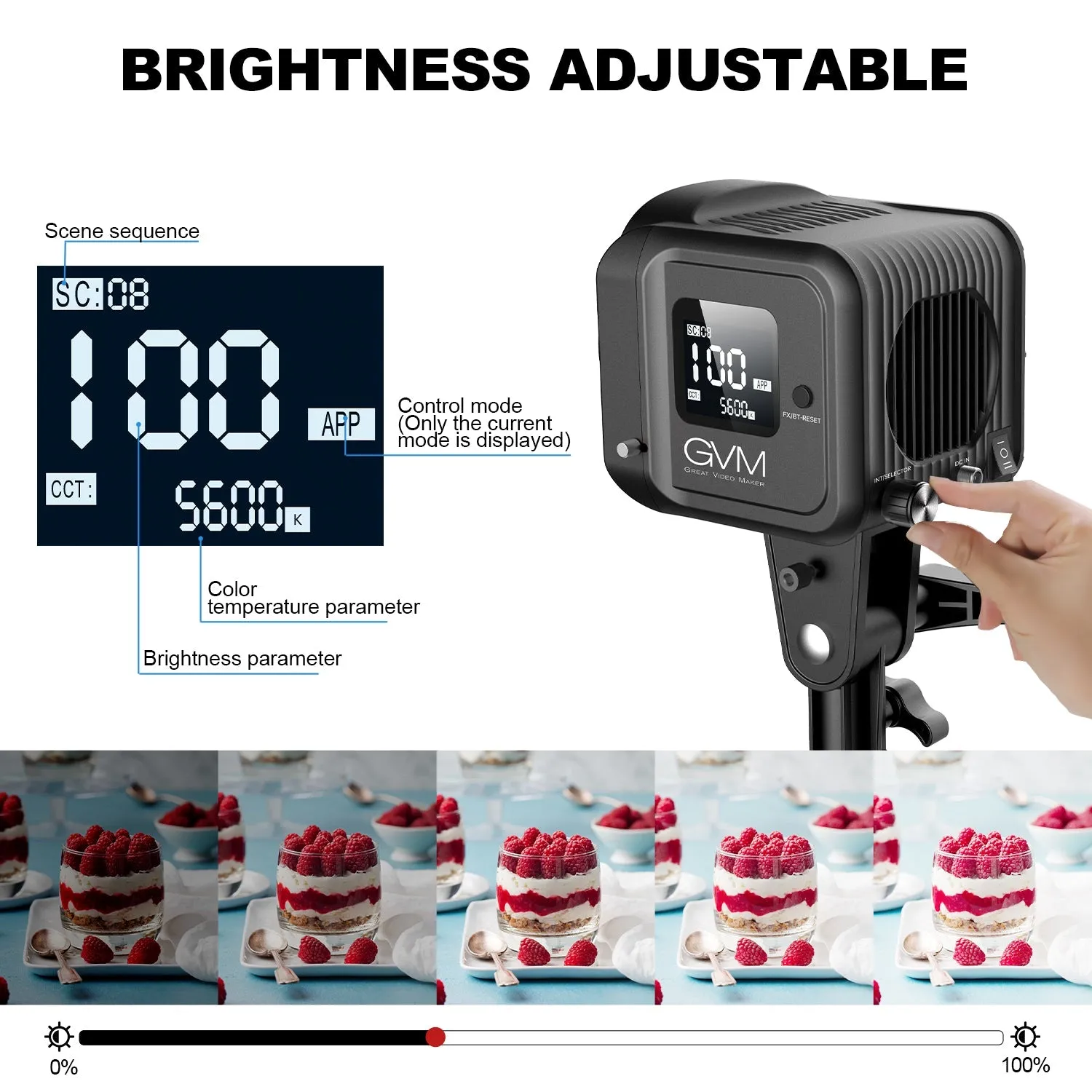 GVM SD80S 80w Spoltlight Daylight Can use Battery