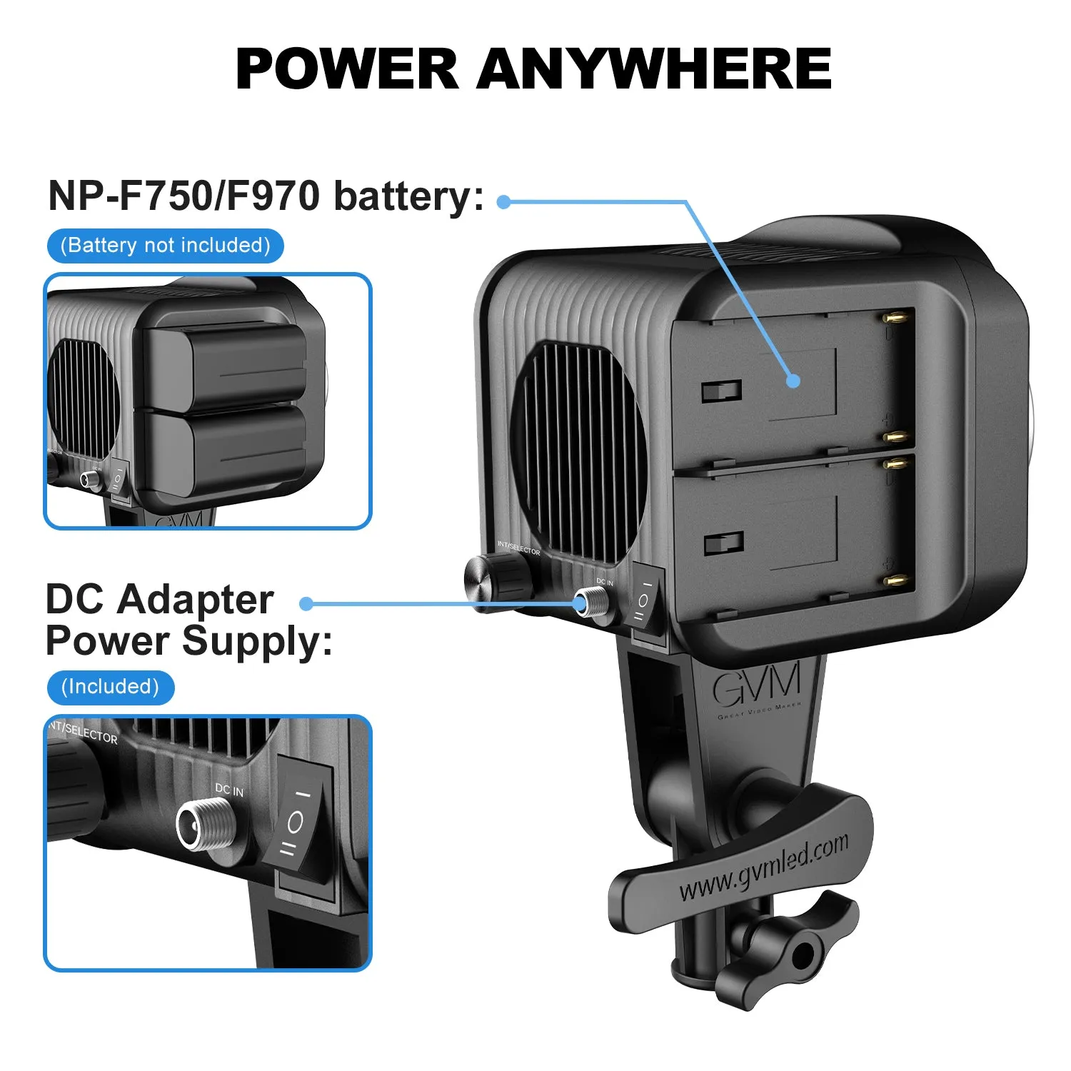 GVM SD80S 80w Spoltlight Daylight Can use Battery