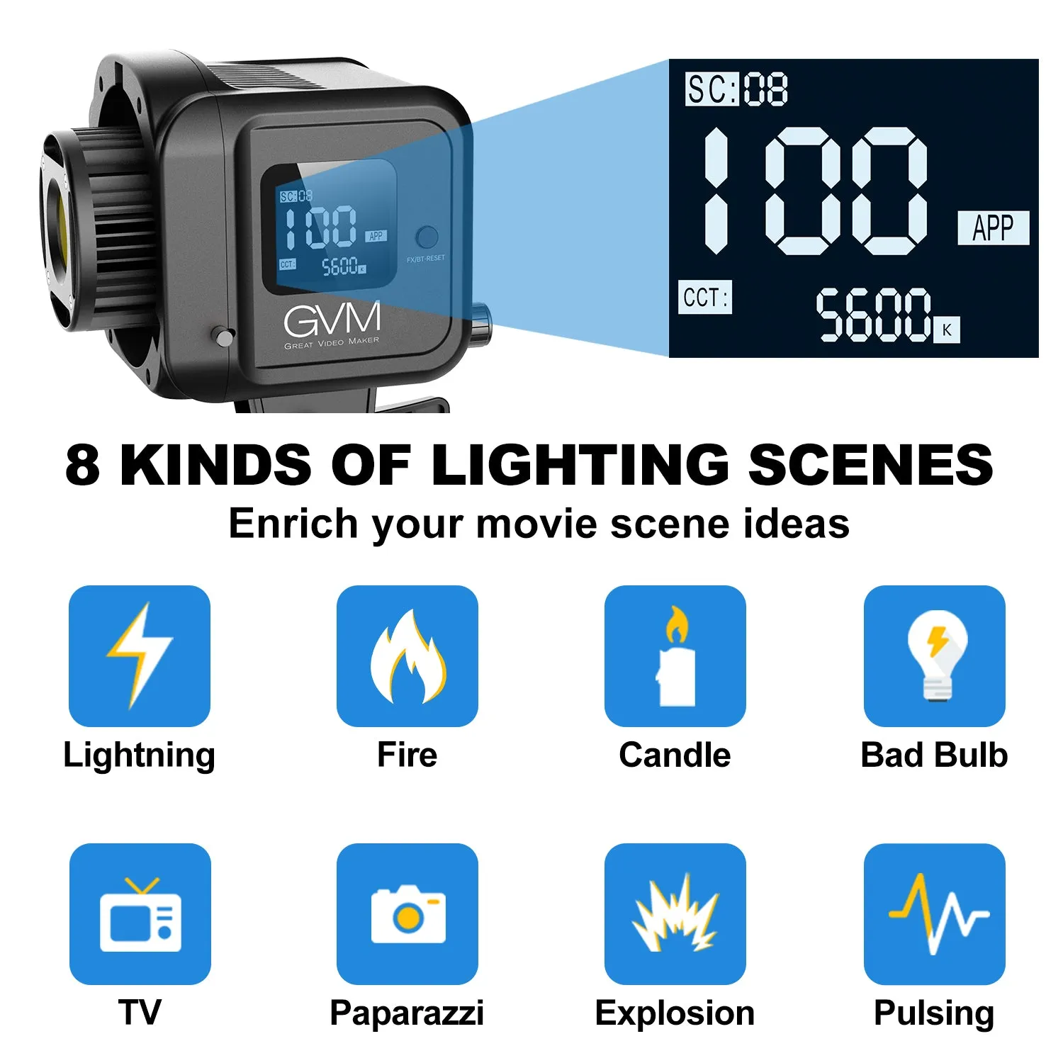 GVM SD80S 80w Spoltlight Daylight Can use Battery