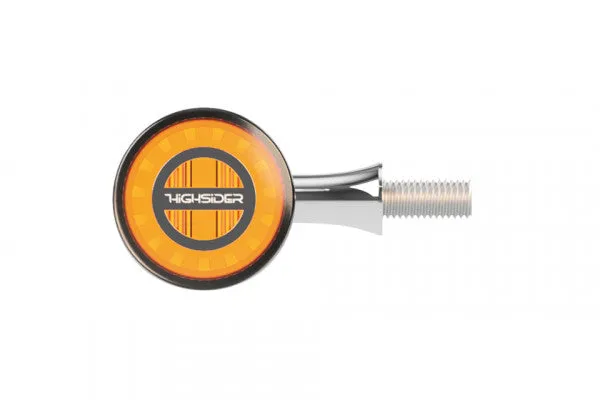HIGHSIDER 204-347 LED Turn Signal Set "ROCKET BULLET" Smoke Lens (Pair) - Chrome