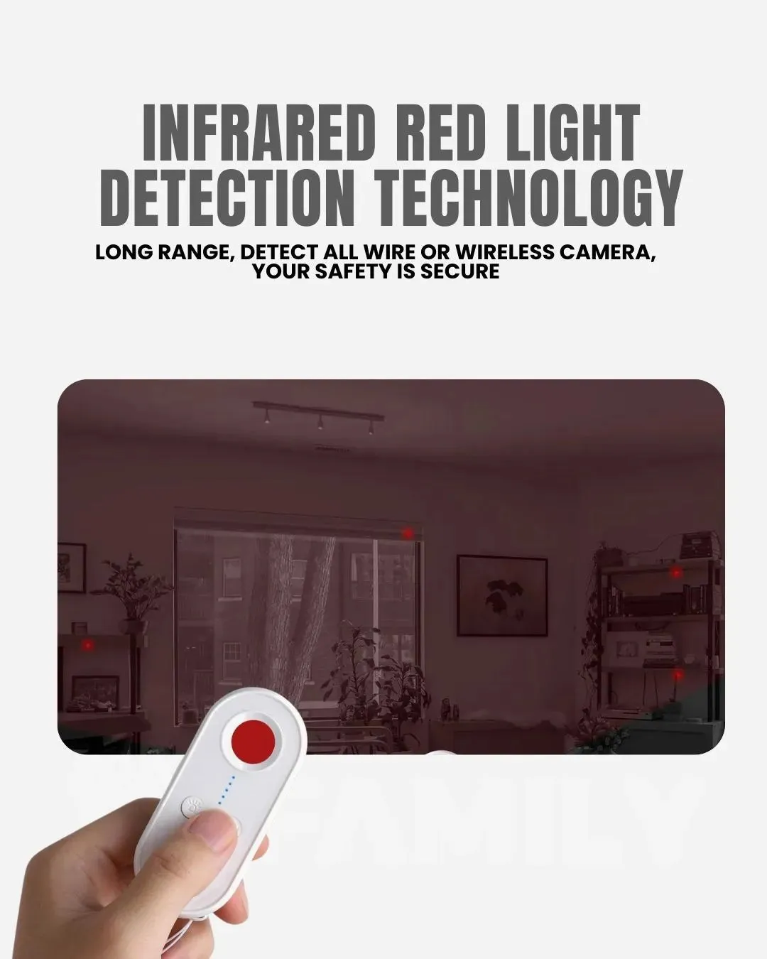 Hotel Room Hidden Camera Detection Pendant w/ Motion Sensor