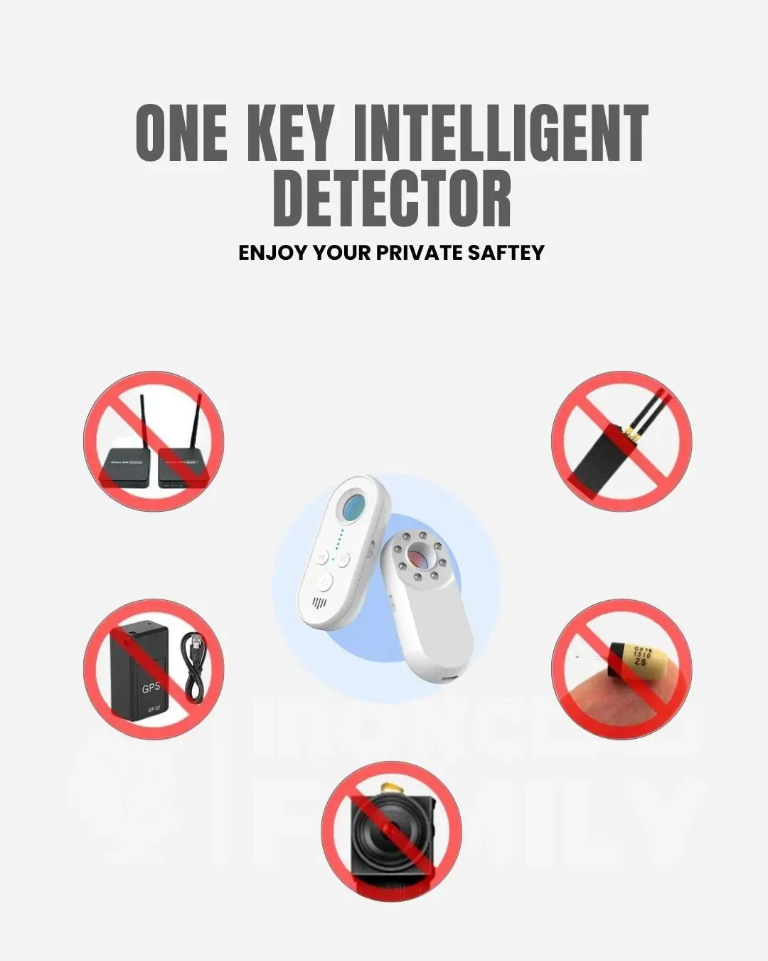 Hotel Room Hidden Camera Detection Pendant w/ Motion Sensor
