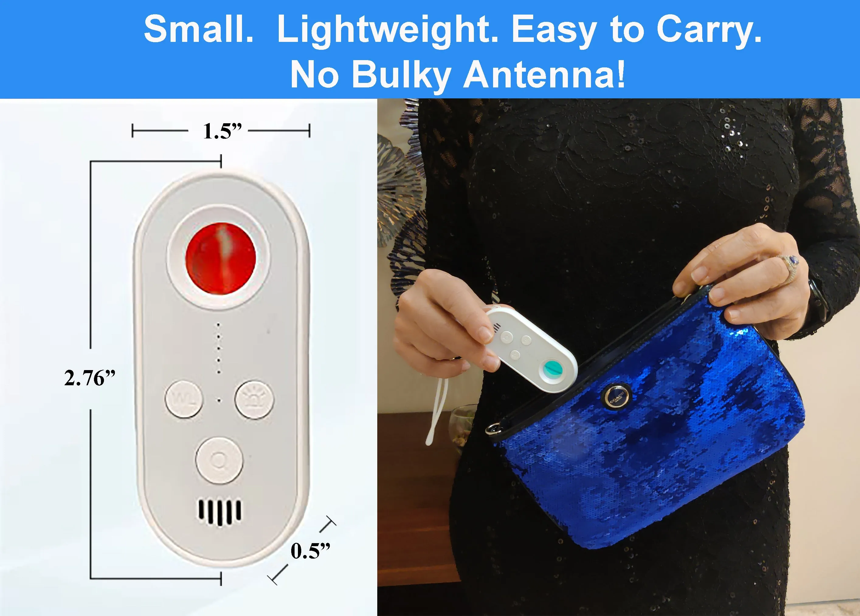 Hotel Room Hidden Camera Detection Pendant w/ Motion Sensor