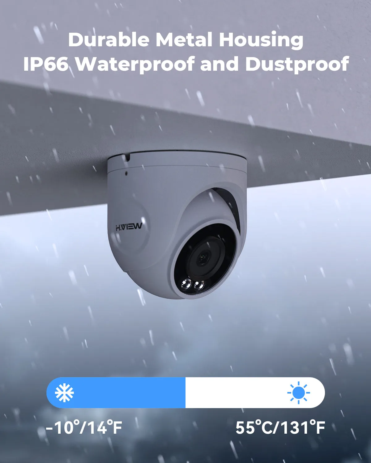 H.VIEW 8 Channels 4K 8MP PoE Security Camera System, Smart Dual Illumination, Audio Recording, Person Detection, HVK8-800S6-8MP