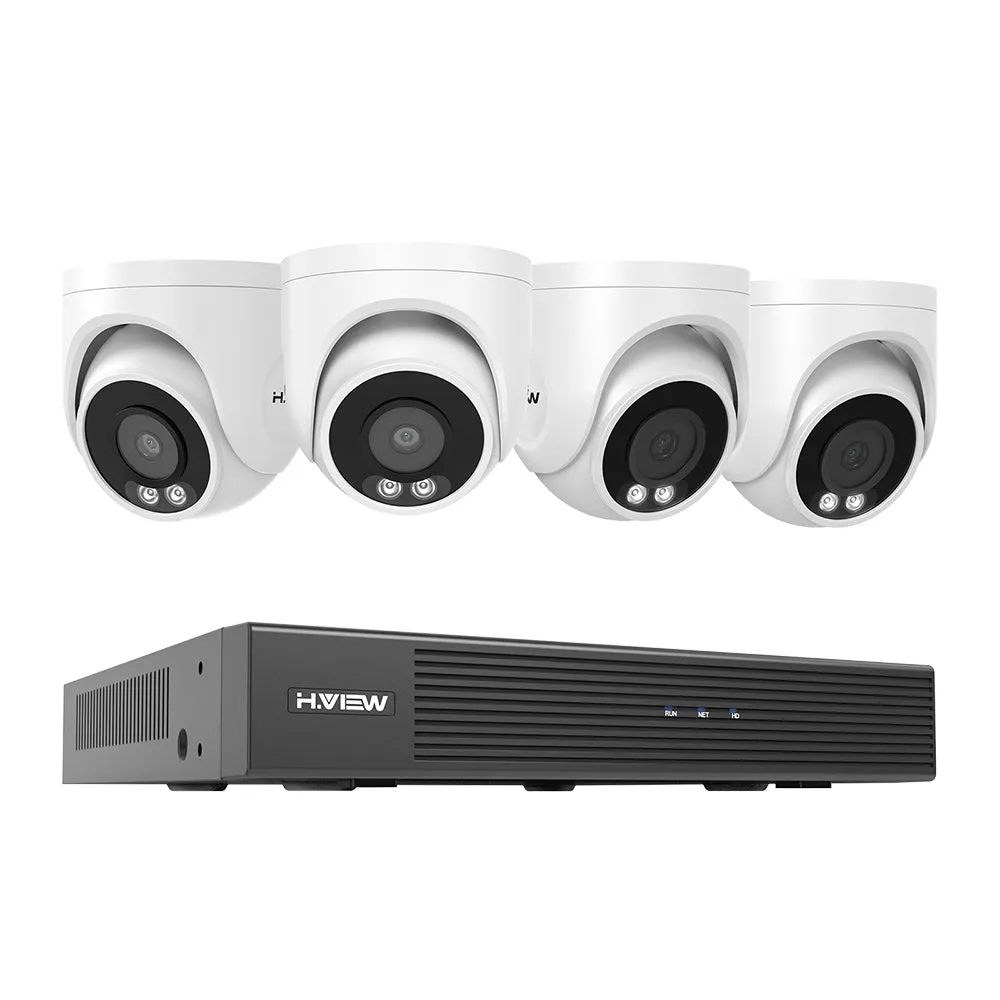 H.VIEW 8 Channels 4K 8MP PoE Security Camera System, Smart Dual Illumination, Audio Recording, Person Detection, HVK8-800S6-8MP
