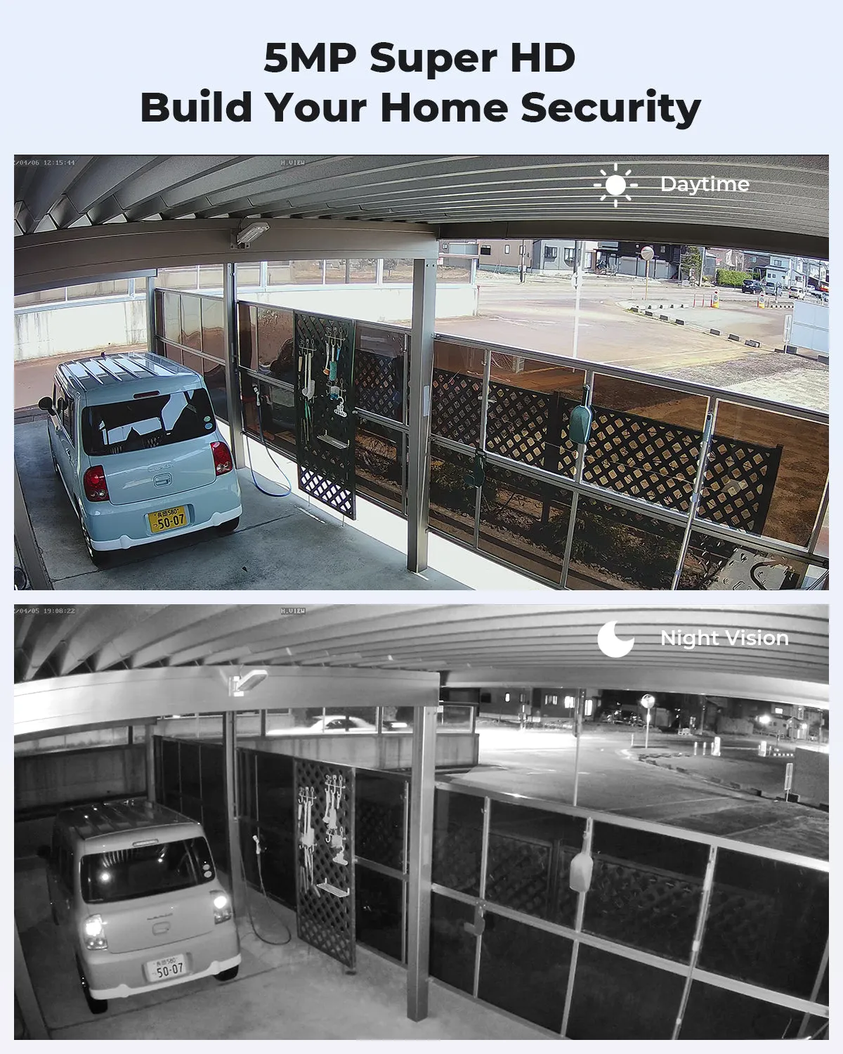 H.VIEW 8 Channels 5MP PoE Security Camera System, Smart Dual Illumination, Audio Recording, Person Detection, HVK8-500S2 500S6-5MP