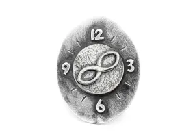 Infinity Sign Medallion Clock Ring - Be Infinite