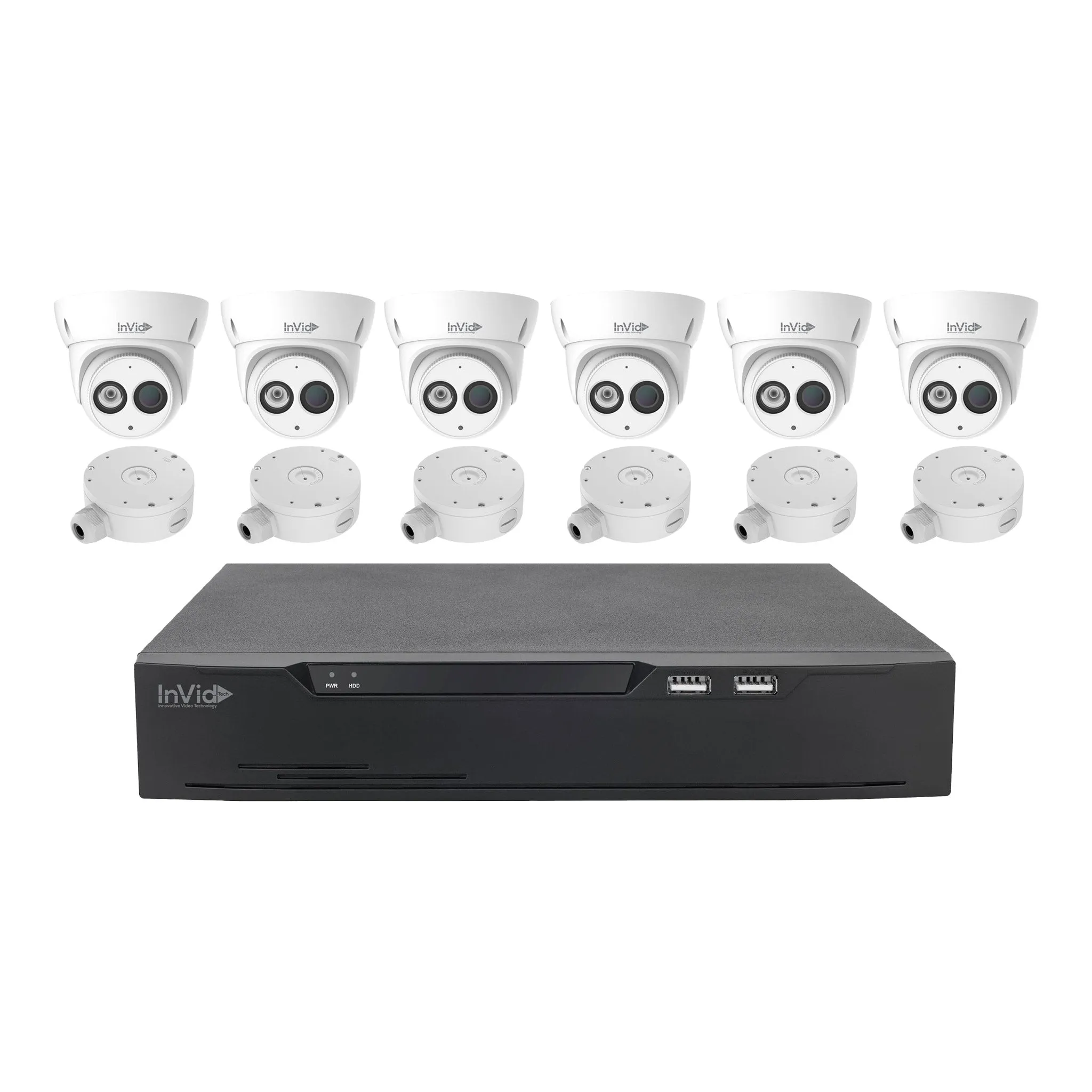 InVid SECA-K82T56 8-Channel 2TB H.265  4K NVR Kit with (6x) 4MP 2.8mm Turret Cameras