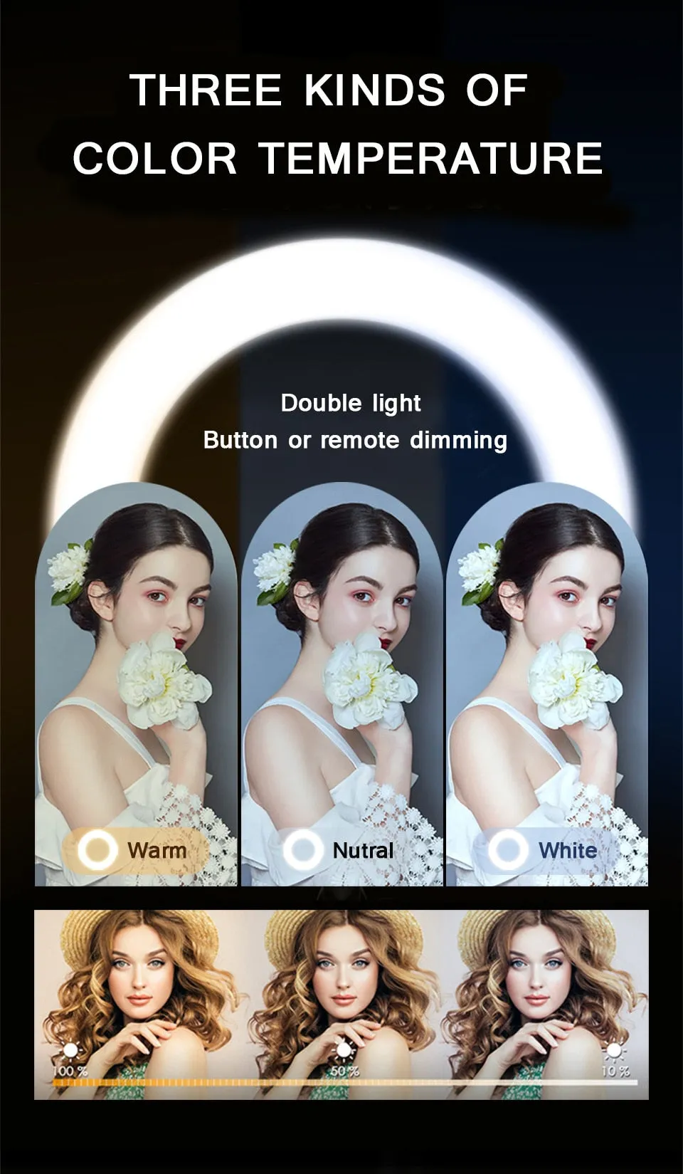 LED Selfie Ring Light Tripod Remote Control