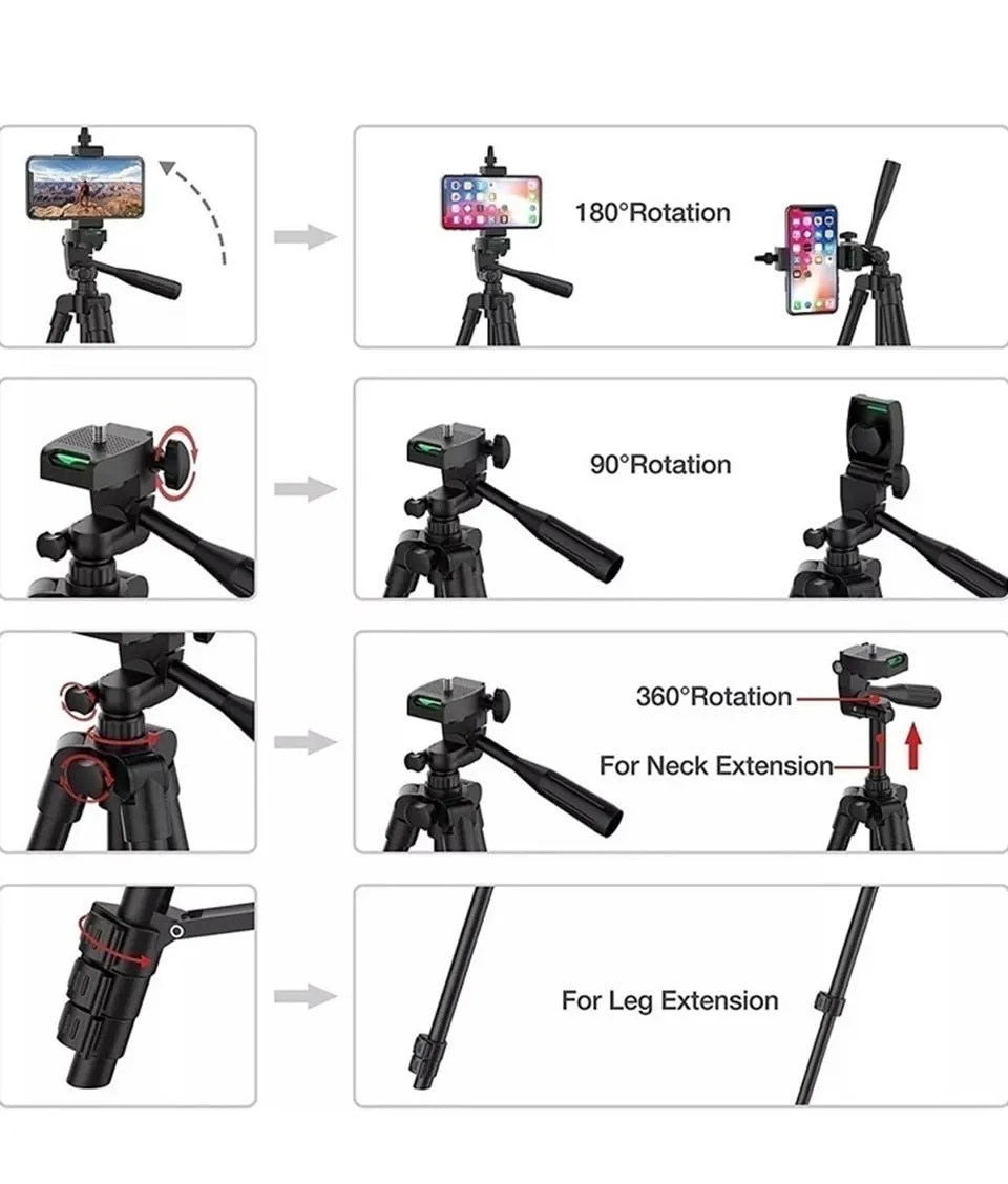 LED Selfie Ring Light Tripod Remote Control