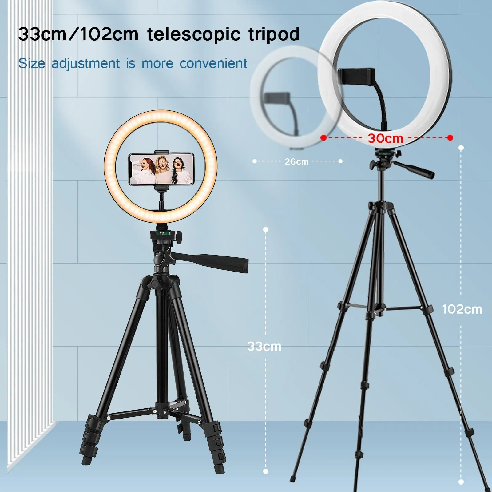 LED Selfie Ring Light Tripod Remote Control