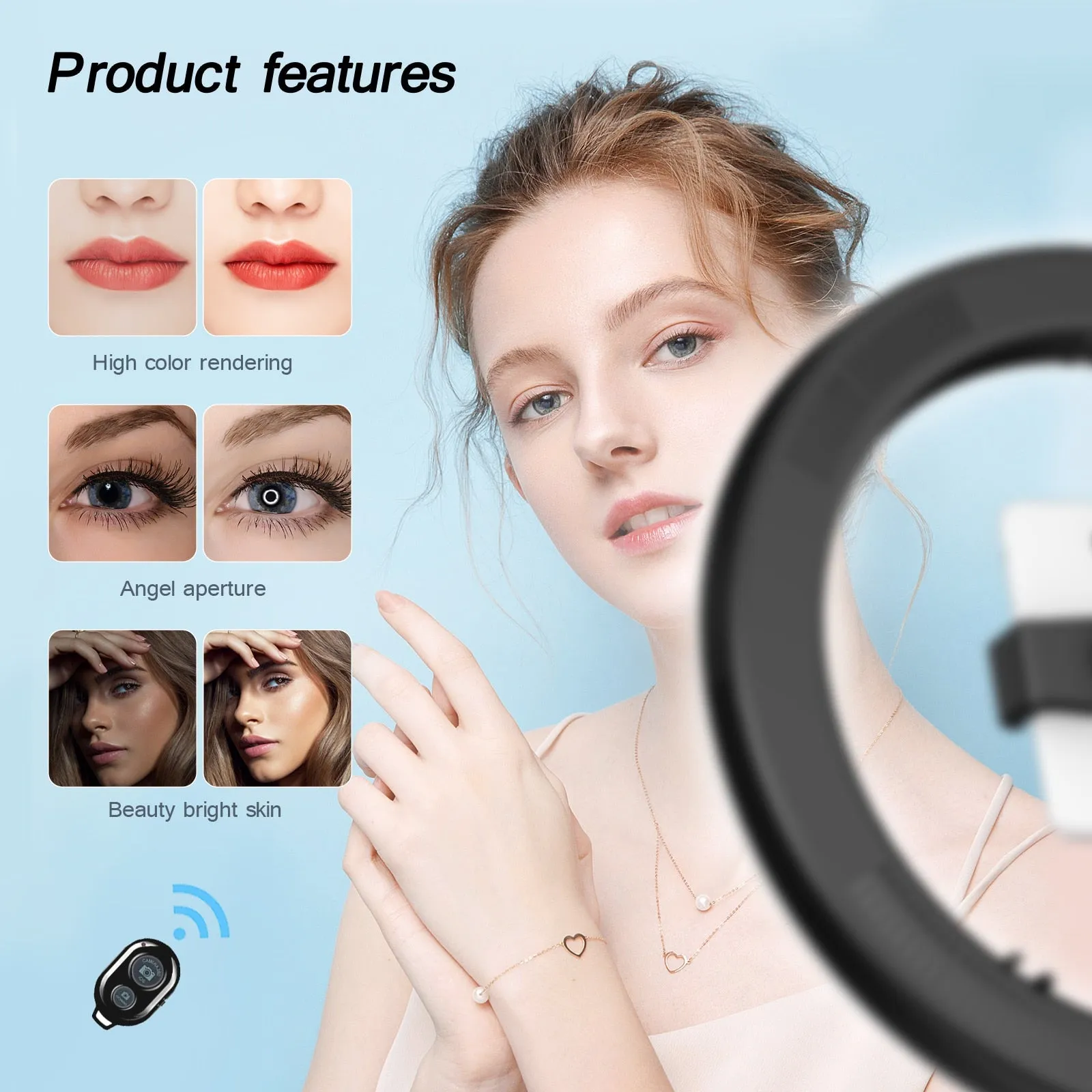 LED Selfie Ring Light Tripod Remote Control