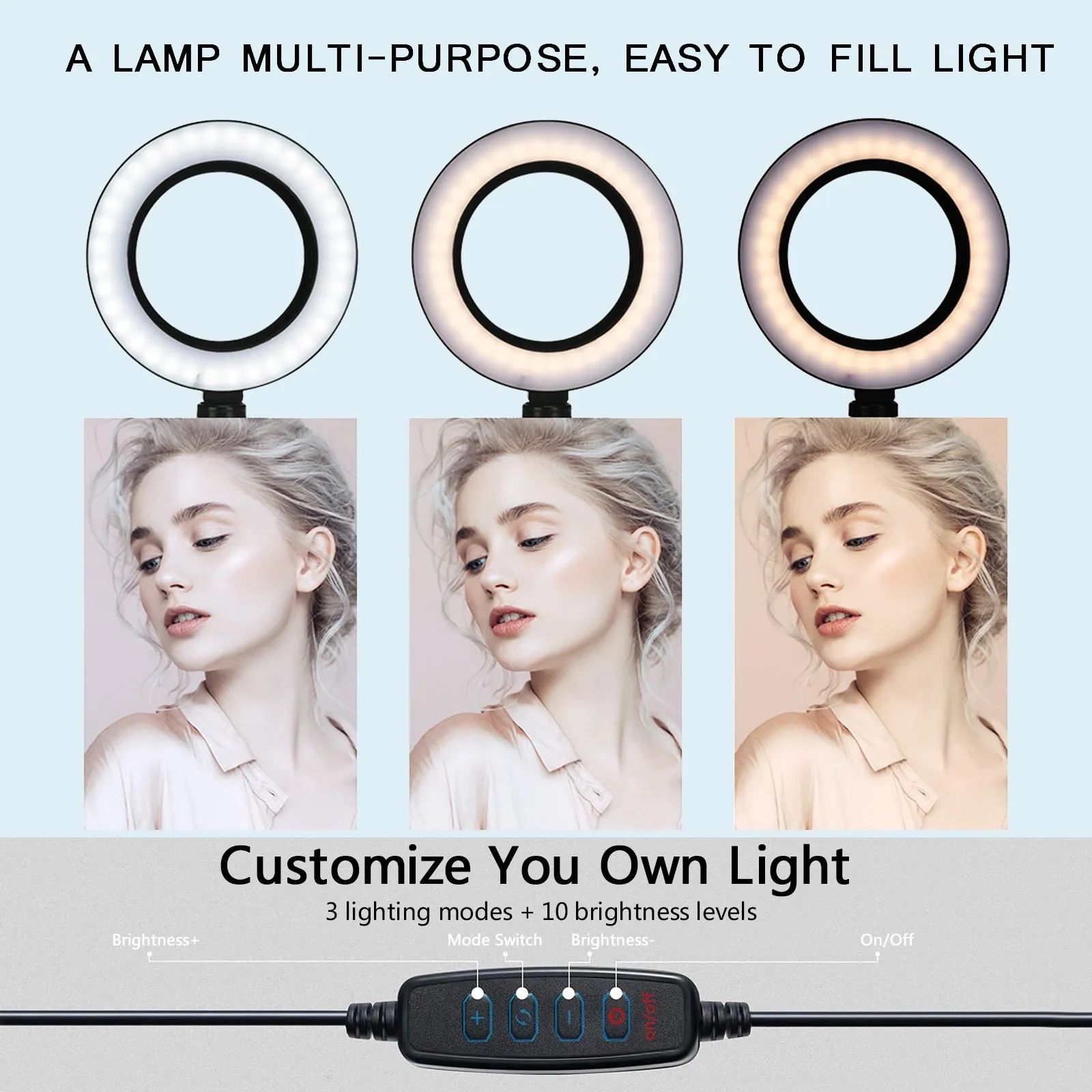 LED Selfie Ring Light Tripod Remote Control