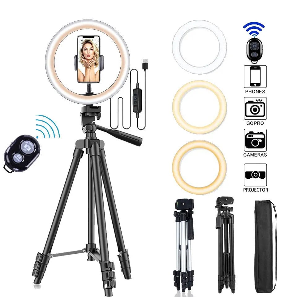 LED Selfie Ring Light Tripod Remote Control