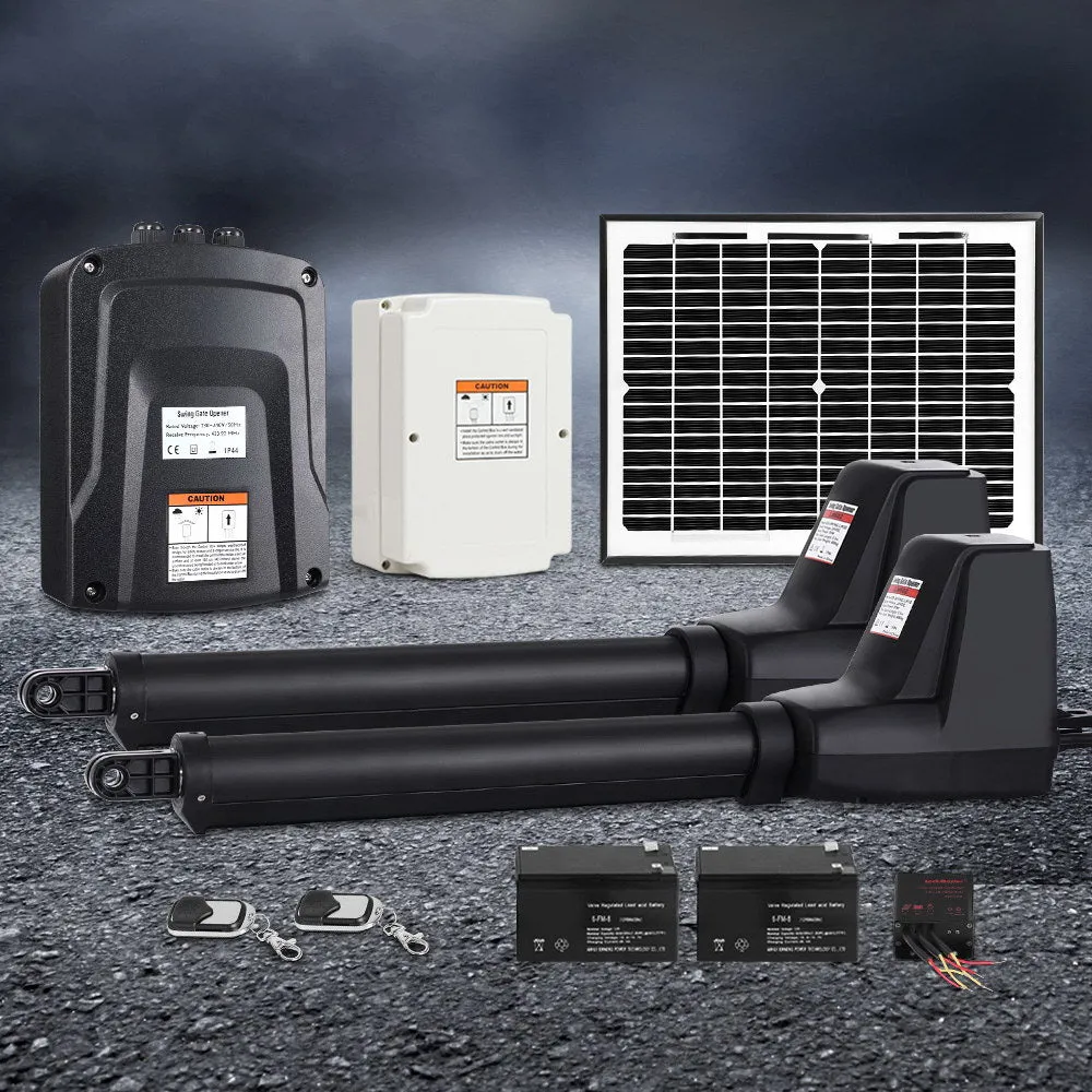 LockMaster Swing Gate Opener Auto Solar Power Electric Kit Remote Control 800KG