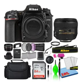Nikon D7500 Digital Camera with 50mm f/1.4G Lens (1581)   64GB Card   Bag (Intl)