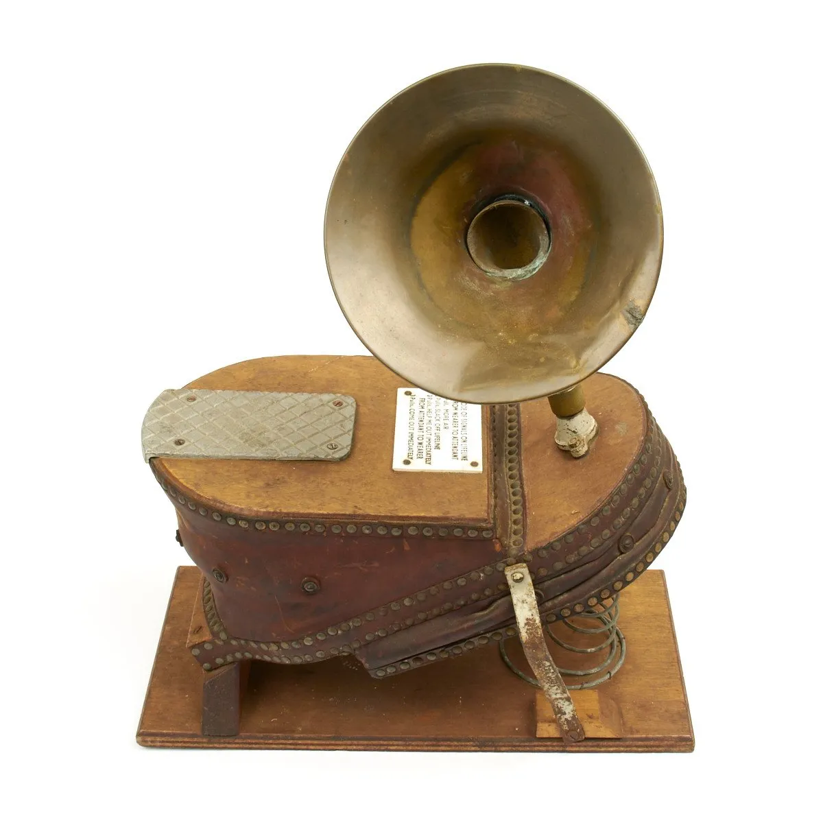Original British 1880 Siebe Gorman & Co Bellow Air Pump Diving Firefighting Bellows Siren and Alarm