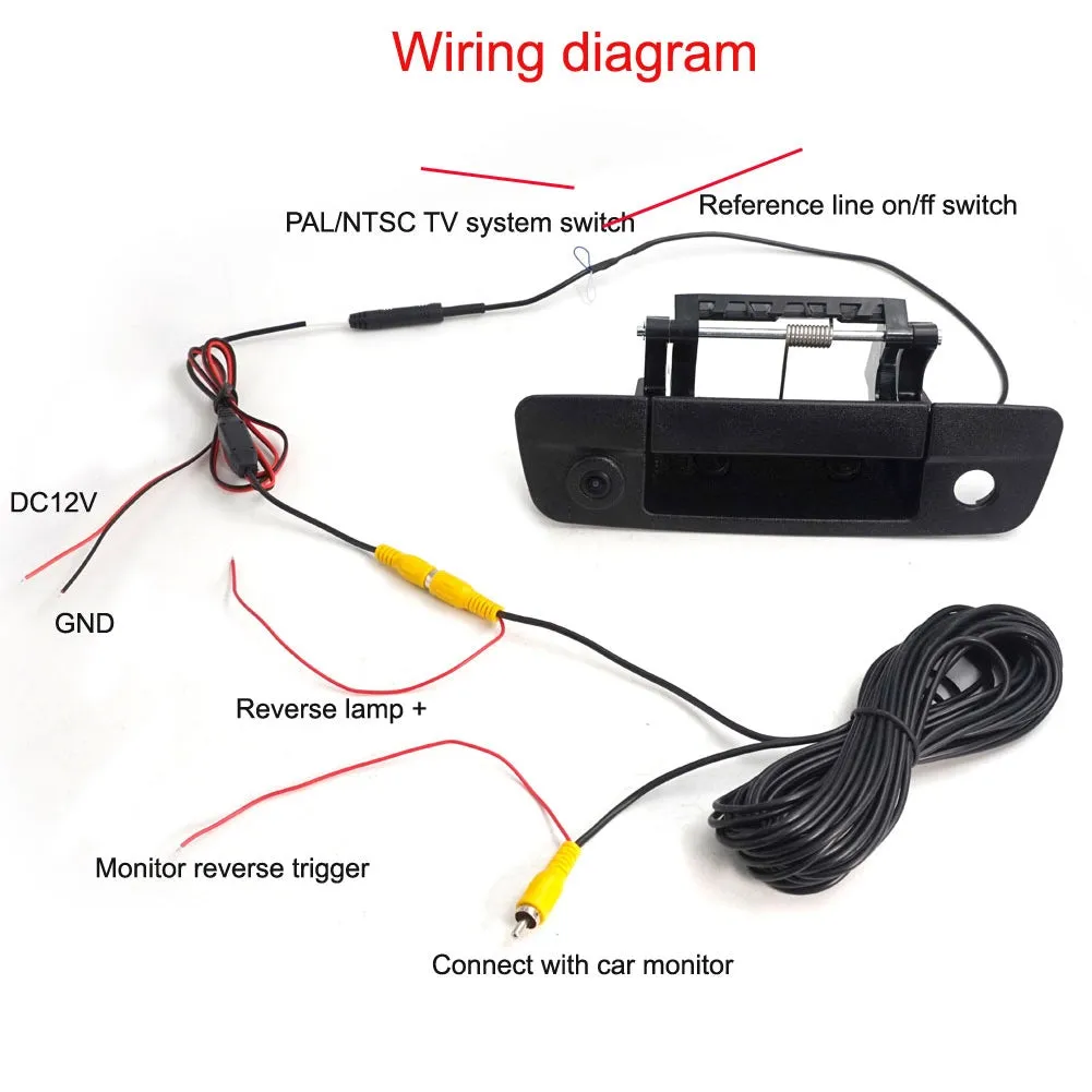 Pickup Car Handle Reversing Camera Tailgate Backup Parking
