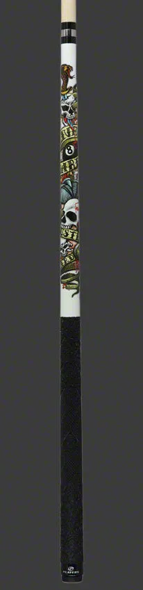 Players Live Hard Play Hard Tattoo Graphic Pool Cue - DLH