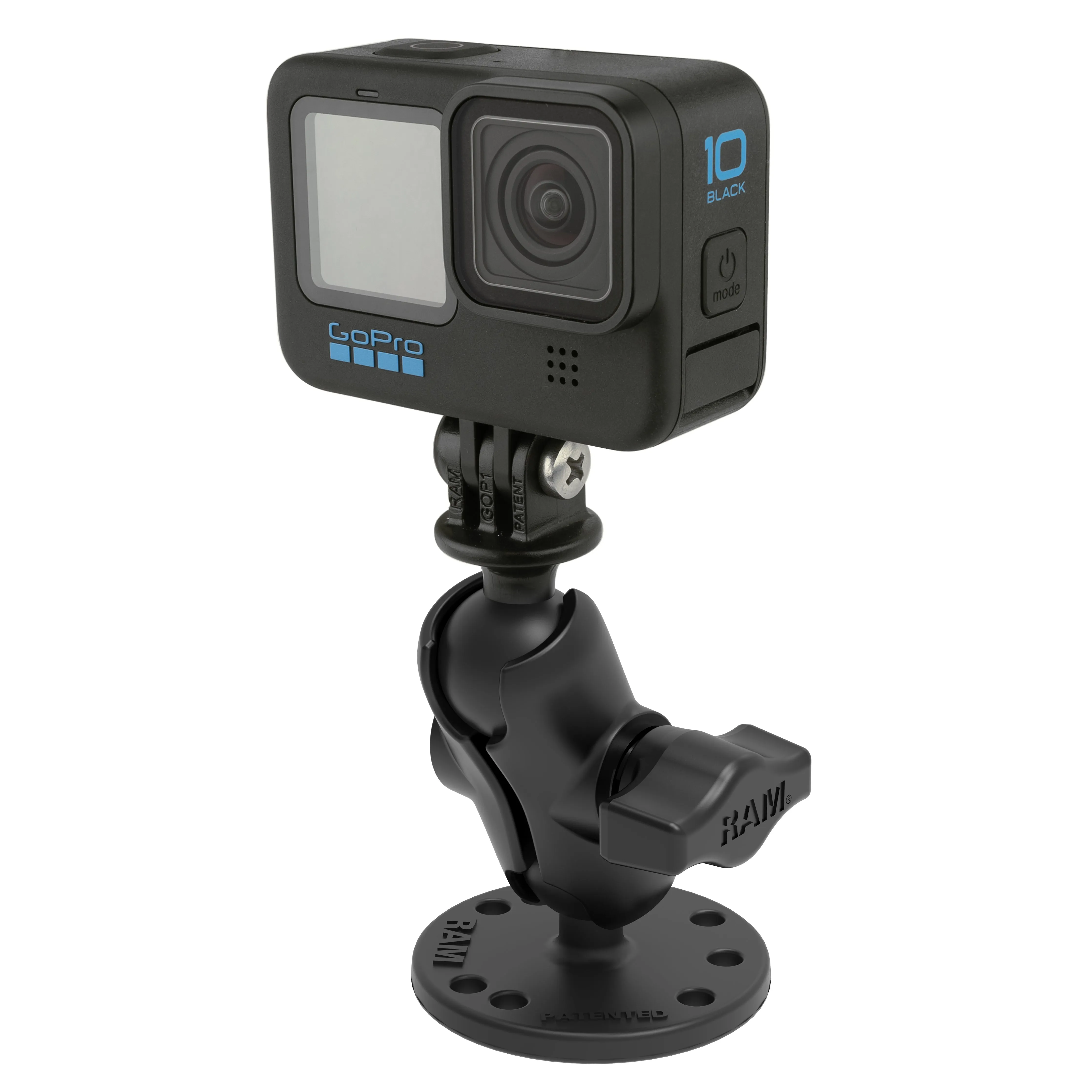 RAM® Drill-Down Double Ball Mount with Universal Action Camera Adapter