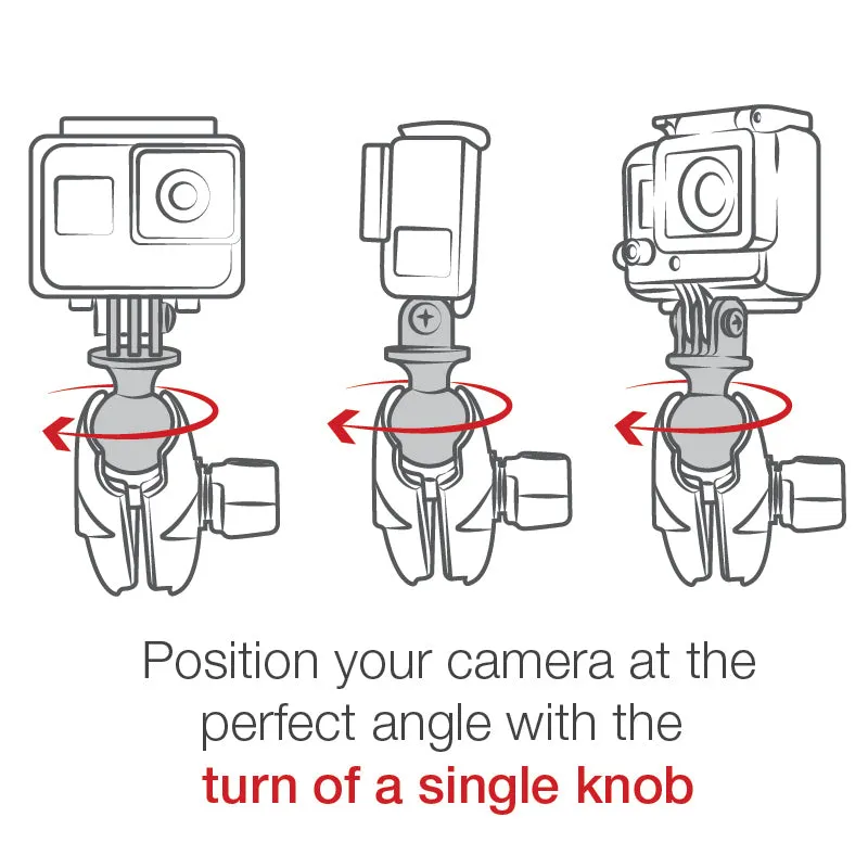 RAM® Drill-Down Mount with Double Socket Arm with Action Camera Adapter