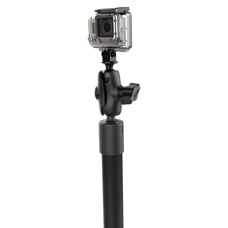 RAM® Tough-Pole™ 48" Action Camera Mount with Double Pipe & Track Base