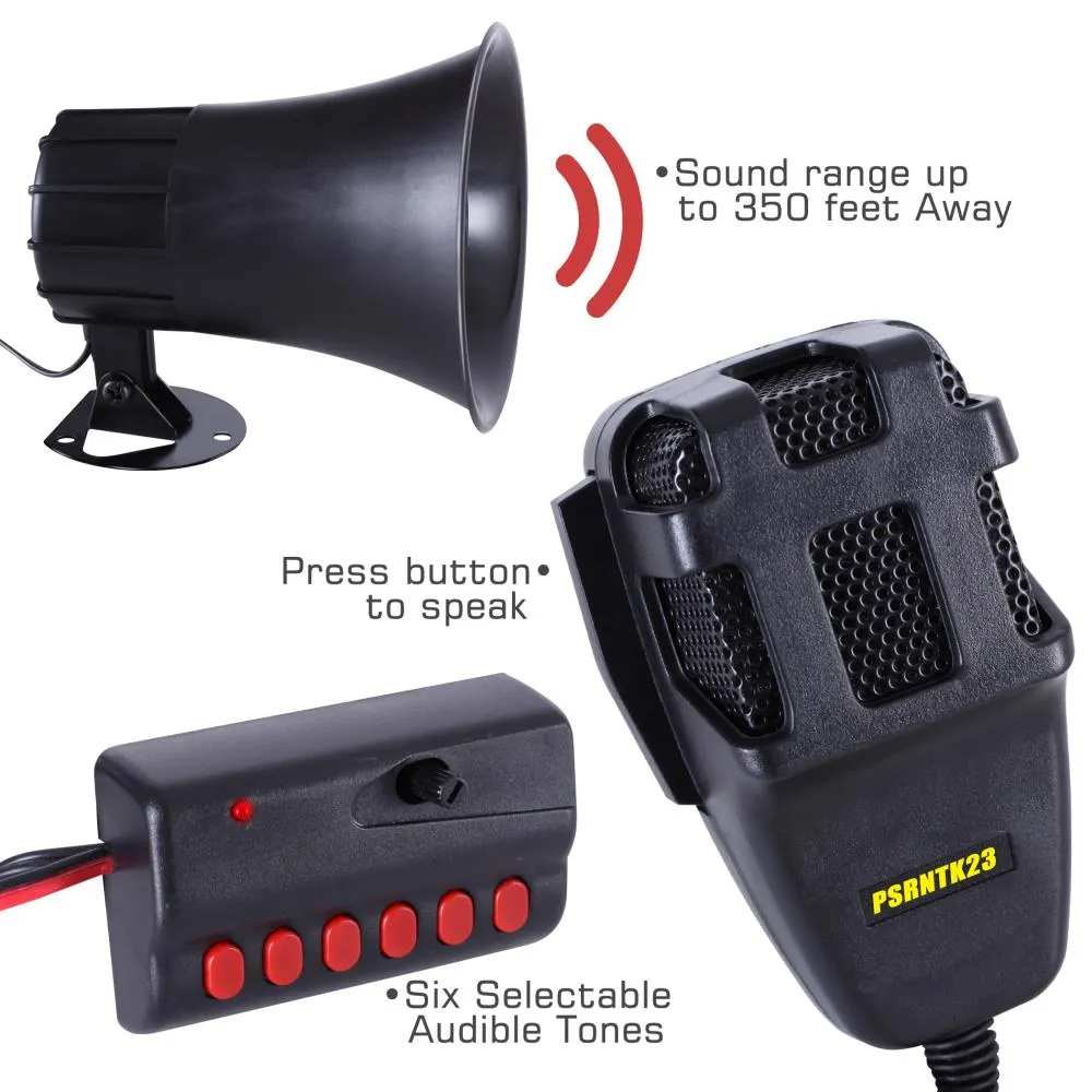 Siren Horn Speaker System With Handheld Pa Microphone