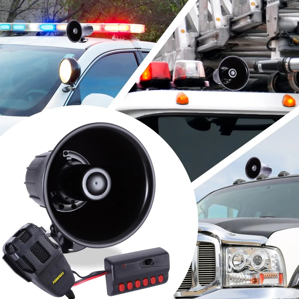 Siren Horn Speaker System With Handheld Pa Microphone