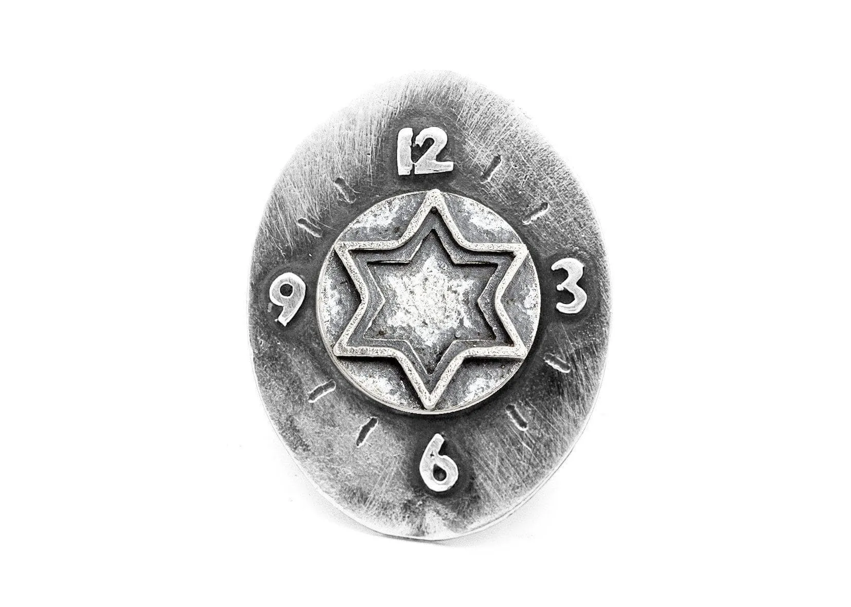 Star Of David Medallion Clock Ring