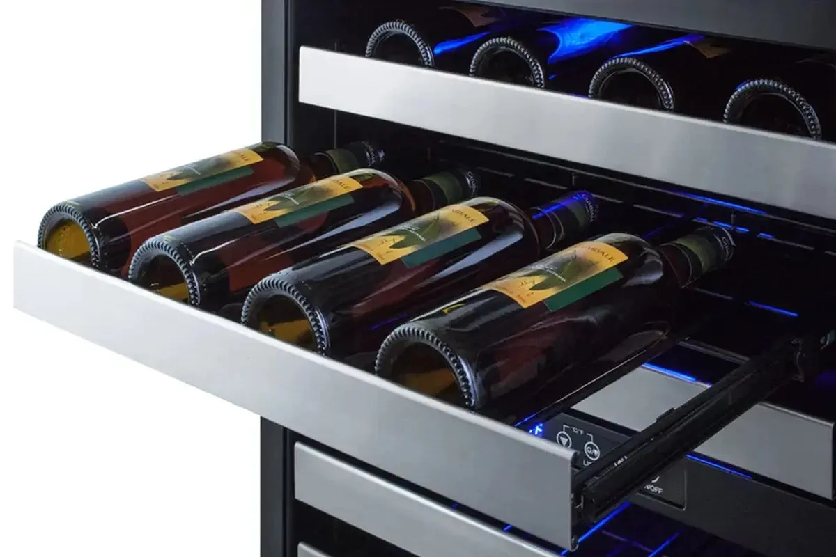 Summit Appliance 23.63'' 46 Bottle and Can Four Zone Wine & Beverage Refrigerator
