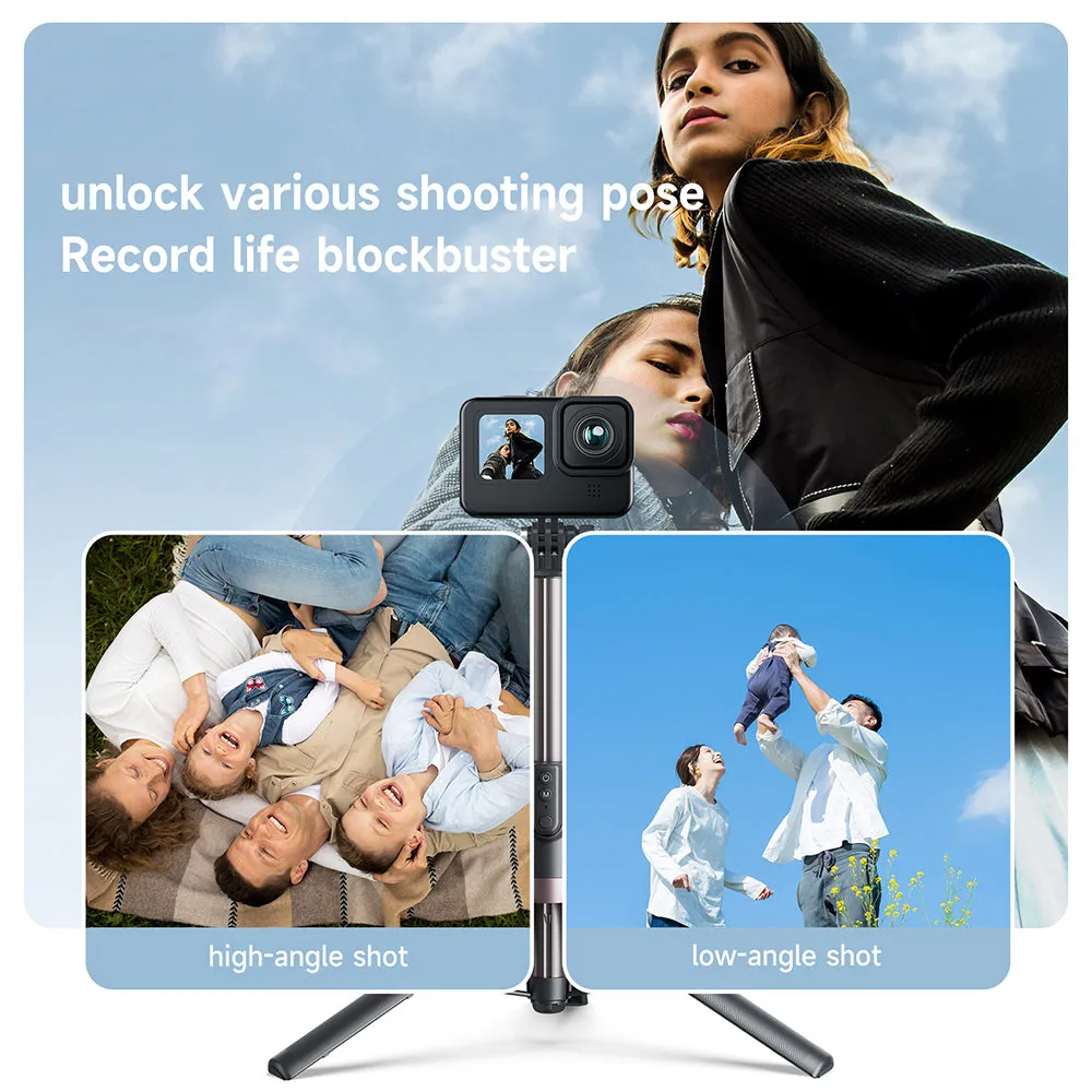 TELESIN Upgraded 1.3m Bluetooth Remote Control Selfie Stick for GoPro/Phone