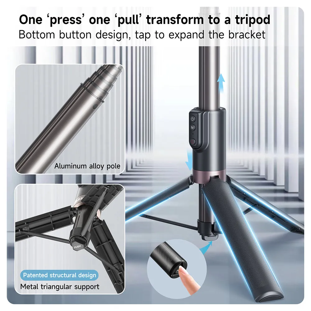 TELESIN Upgraded 1.3m Bluetooth Remote Control Selfie Stick for GoPro/Phone