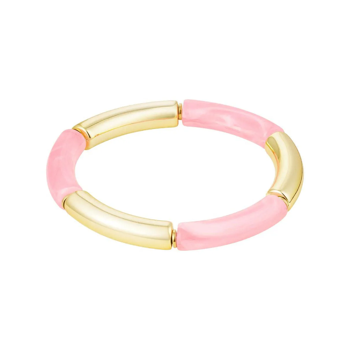 Tube Bracelet Pink & Gold