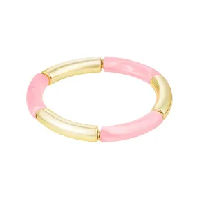 Tube Bracelet Pink & Gold