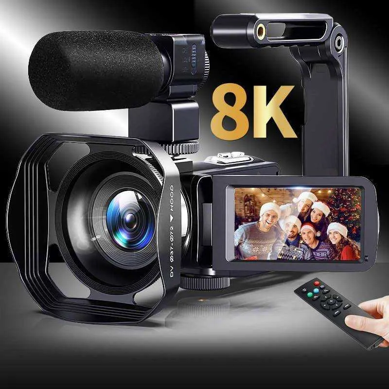 TUTT 8K 48MP Camcorder WIFI Digital Video Camera Youtube Streaming Vlogging Recorder 18X Time-Lapse WIFI Webcam Night Vision | Premium Combo 128GB SanDisk 3 in 1 SD/TF/Charging Kit
