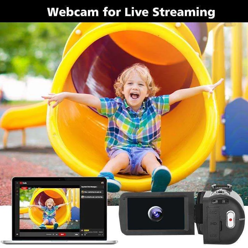 TUTT 8K 48MP Camcorder WIFI Digital Video Camera Youtube Streaming Vlogging Recorder 18X Time-Lapse WIFI Webcam Night Vision | Premium Combo 128GB SanDisk 3 in 1 SD/TF/Charging Kit