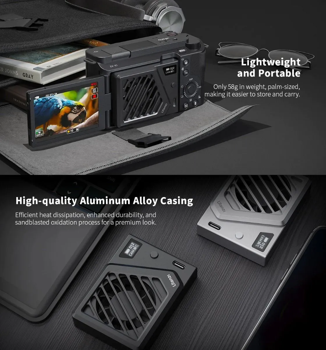 Ulanzi Camera Cooling Fan For Sony / Canon / FUJIFILM Sliver