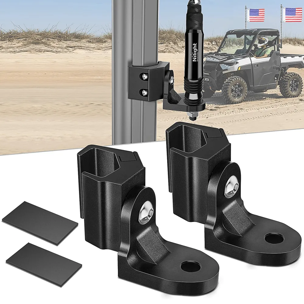 UTV Whip Light Flag Antenna Mount Bracket Adjustable 2Pcs