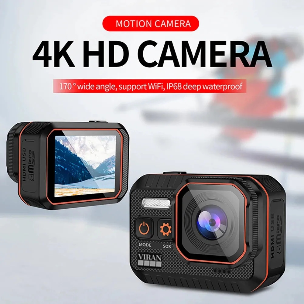WiFi Anti-shake Action Camera With Remote Control Waterproof Sport Camera 2Inch IPS Screen 170° Wide Angle Drive Recorder Camera