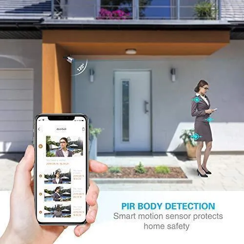 Wireless Outdoor WiFi Security Camera, Rechargeable Battery-Powered Home Security Camera, 1080P Night Vision/Waterproof, PIR Motion Detection, 2-Way Audio, Compatible with Cloud Storage/SD Slot
