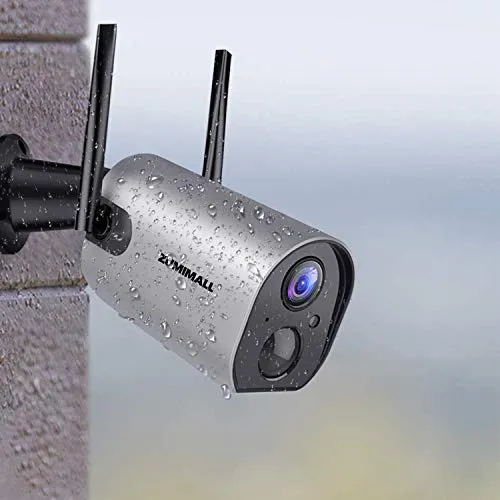 Wireless Outdoor WiFi Security Camera, Rechargeable Battery-Powered Home Security Camera, 1080P Night Vision/Waterproof, PIR Motion Detection, 2-Way Audio, Compatible with Cloud Storage/SD Slot