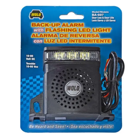 WLO BA-697 Wolo Heavy Duty Back-Up Alarm w/ Flashing LED (12-80V, 97 db)