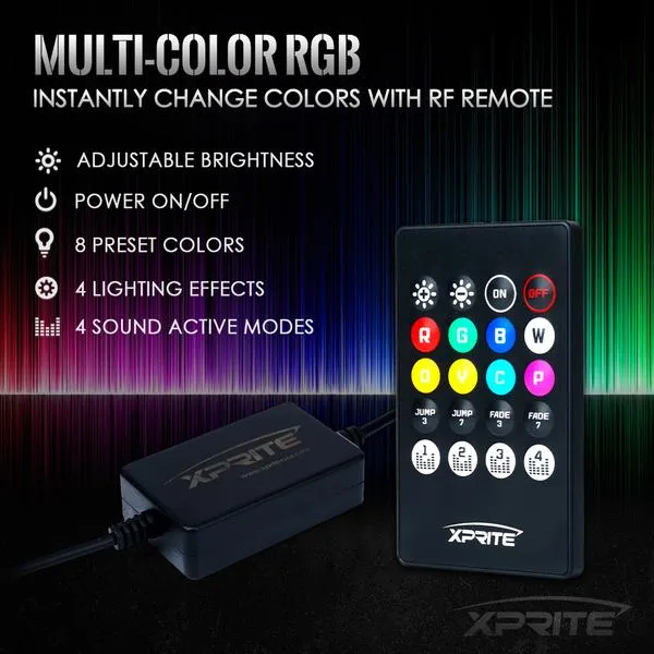 Xprite 8 RGB LED Light Pod Set w/ Remote Control - DL-L4-RC-RGB
