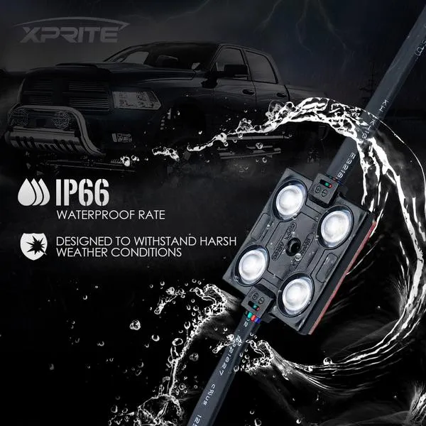 Xprite 8 RGB LED Light Pod Set w/ Remote Control - DL-L4-RC-RGB
